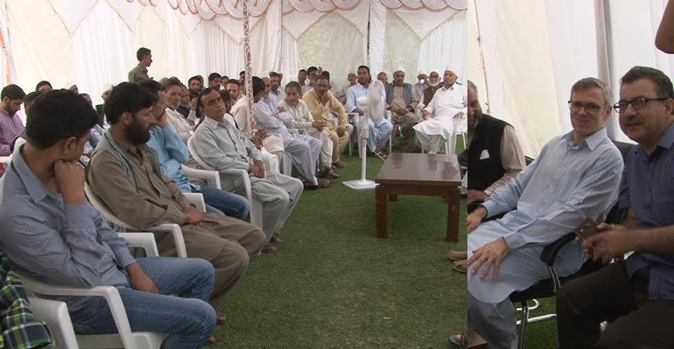 People throng Omar's residence to extend Eid greetings
